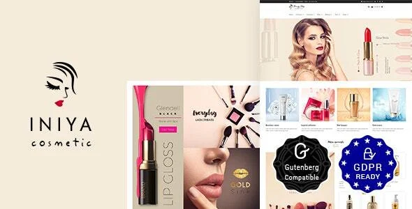 Iniya - Beauty Store, Cosmetic Theme WordPress theme homepage layout for a beauty health and beauty website