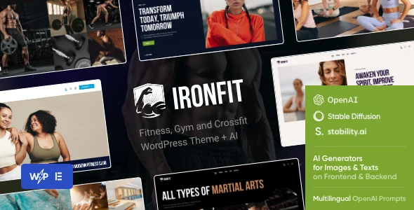 Ironfit - Fitness, Gym and Crossfit WordPress Theme + Online Store WordPress theme homepage layout for a beauty health and beauty website