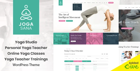 Jogasana - Yoga Oriented WordPress Theme WordPress theme homepage layout for a events health and beauty website