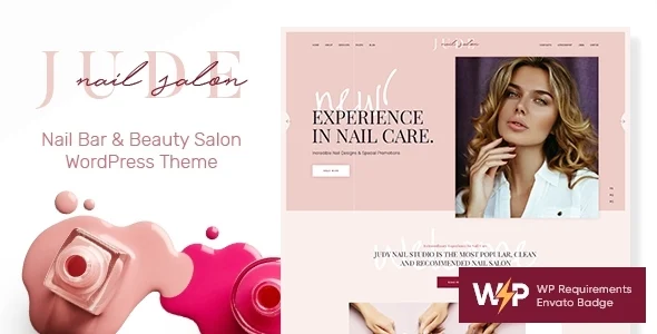 Jude | Nail Bar & Beauty Salon WordPress Theme WordPress theme homepage layout for a beauty health and beauty website