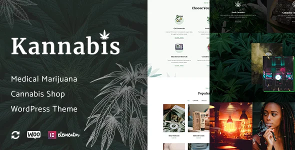 Kannabis - Medical Marijuana & Cannabis WordPress Theme WordPress theme homepage layout for a cannabis health and beauty website