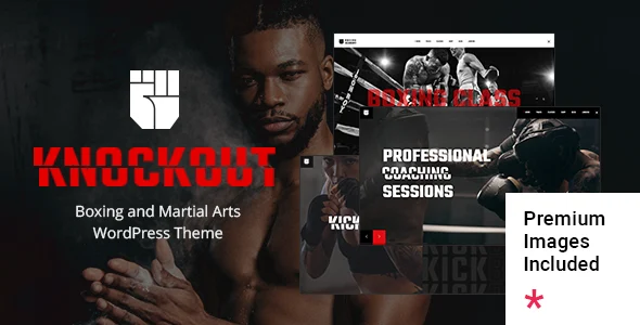 Knockout - Boxing & Martial Arts WordPress Theme WordPress theme homepage layout for a bodybuilding health and beauty website