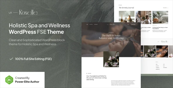 La Roselle – Holistic Spa & Wellness Gutenverse FSE WordPress Block Theme WordPress theme homepage layout for a balance health and beauty website