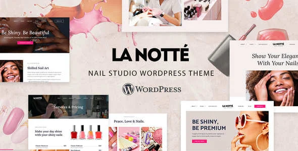 LaNotte - Nail Salon WordPress Theme WordPress theme homepage layout for a beauty health and beauty website