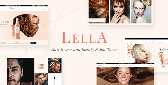 Lella - Hairdresser and Beauty Salon WordPress Theme WordPress theme homepage layout for a appointment health and beauty website