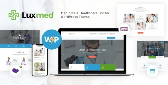 LuxMed | Medicine & Healthcare Doctor WordPress Theme WordPress theme homepage layout for a beauty health and beauty website