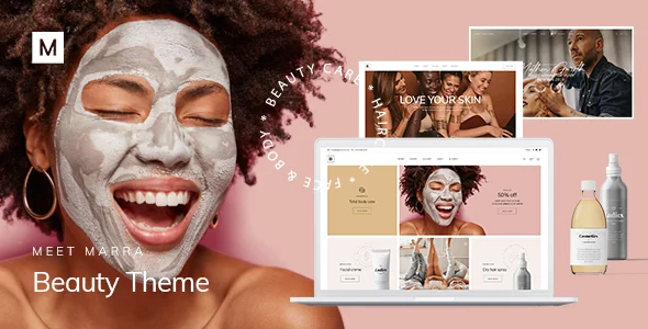 Marra - Beauty WordPress Theme WordPress theme homepage layout for a beauty health and beauty website