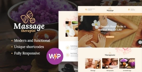 Massage Therapist | Manipulation & Osteopathy WordPress Theme WordPress theme homepage layout for a beauty salon health and beauty website