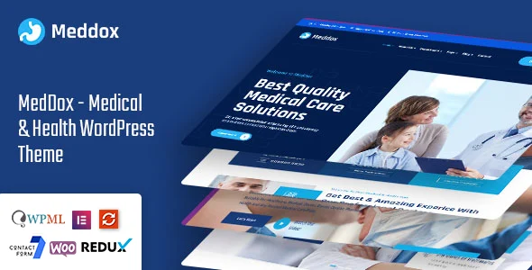 Meddox - Medical & Health WordPress Theme WordPress theme homepage layout for a appointment health and beauty website