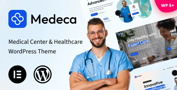 Medeca - Medical Center & Healthcare WordPress Theme WordPress theme homepage layout for a clinic health and beauty website