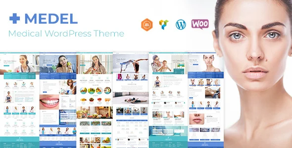 Medel - Medical WordPress Theme WordPress theme homepage layout for a beauty medical health and beauty website
