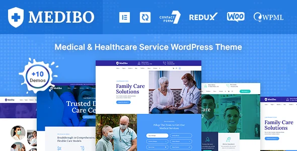 Medibo - Medical WordPress Theme WordPress theme homepage layout for a appointment health and beauty website