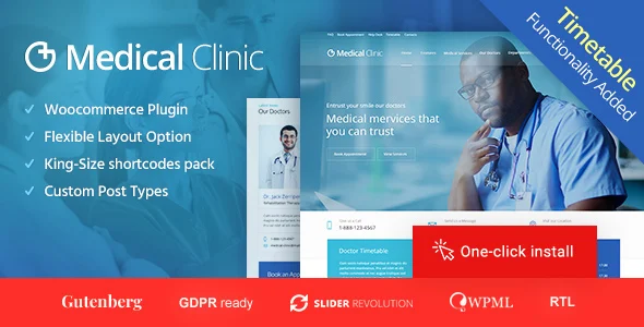 Medical Clinic - Doctor and Hospital Health WordPress Theme WordPress theme homepage layout for a ambulance health and beauty website