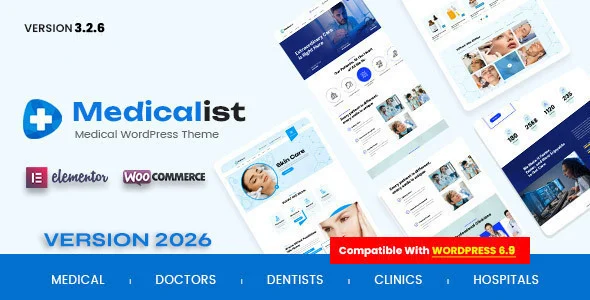 Medicalist - A Medical & Healthcare WordPress Theme for Doctors & Clinics WordPress theme homepage layout for a care health and beauty website