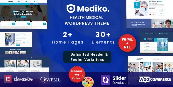 Mediko - Health Medical WordPress Theme WordPress theme homepage layout for a clean health and beauty website