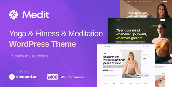 Medit - Yoga & Meditation WordPress Theme WordPress theme homepage layout for a beauty health and beauty website