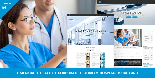 MedPlus: Health & Medical WordPress Theme WordPress theme homepage layout for a corona virus health and beauty website