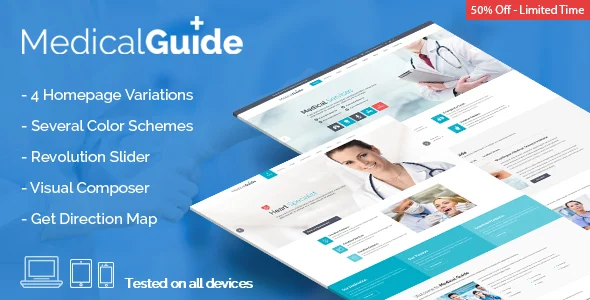 MG - Health and Medical WordPress Theme WordPress theme homepage layout for a appointment health and beauty website