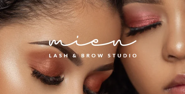 Mien - Eyelash & Eyebrow Salon WordPress Theme WordPress theme homepage layout for a beauty health and beauty website