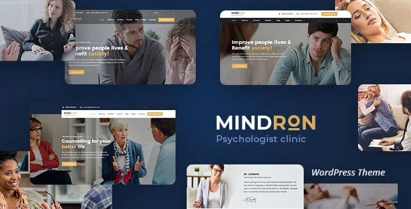 Mindron - Psychology & Counseling WordPress Theme WordPress theme homepage layout for a counseling health and beauty website
