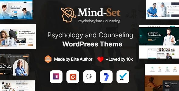 Mindset - Psychology Counseling WordPress Theme WordPress theme homepage layout for a bbpress health and beauty website