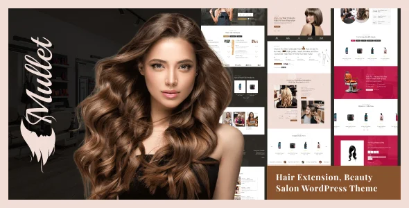Mullet - Hair Extension & Beauty Salon WordPress Theme WordPress theme homepage layout for a appointment health and beauty website