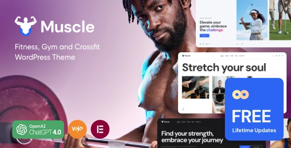 Muscle - Sports Center & Solarium WordPress Theme WordPress theme homepage layout for a boxing health and beauty website