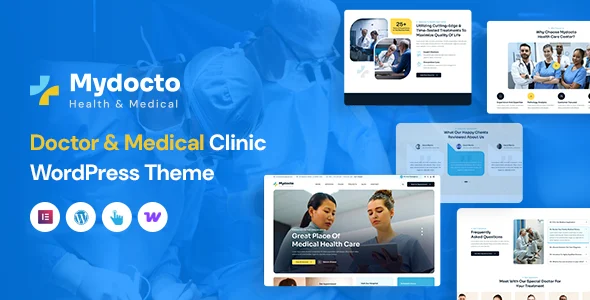 Mydocto - Medical Theme WordPress theme homepage layout for a appointment booking health and beauty website