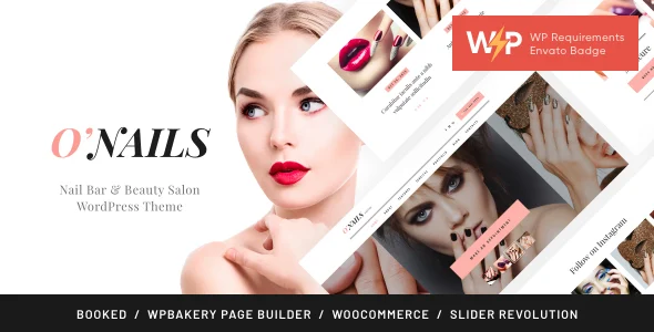 NailsBar - Nail Bar Salon Manicure WordPress Theme WordPress theme homepage layout for a barber salon health and beauty website