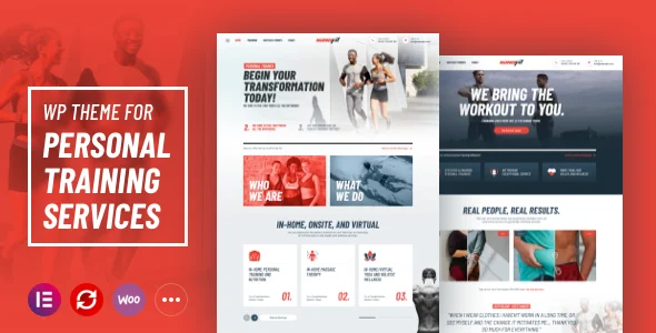 NanoFit - WP Theme for Personal Training Services WordPress theme homepage layout for a cardio health and beauty website