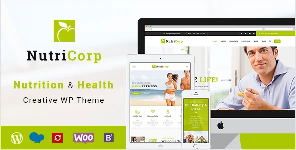 Nutricorp | Nutrition & Health Creative WordPress Theme WordPress theme homepage layout for a creative health and beauty website