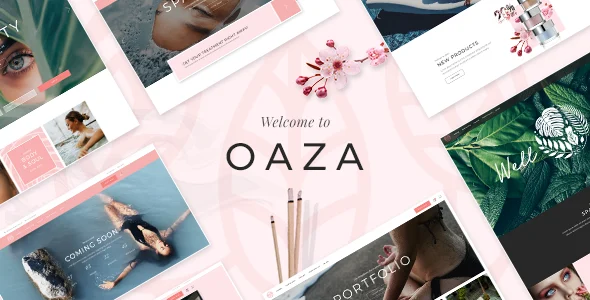 Oaza - Elegant Spa and Wellness WordPress Theme WordPress theme homepage layout for a beauty health and beauty website