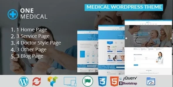 OneMedical - Responsive Medical WordPress Theme WordPress theme homepage layout for a care health and beauty website