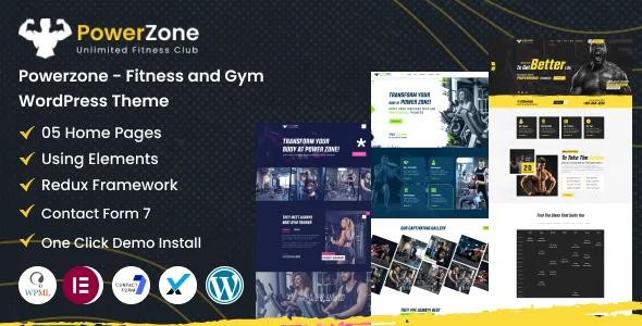 PowerZone - Fitness and Gym WordPress Theme WordPress theme homepage layout for a asana health and beauty website