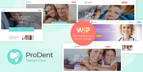 ProDent | Dental Clinic & Tooth Doctor WordPress Theme WordPress theme homepage layout for a beauty health and beauty website