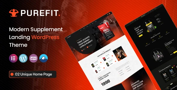 Purefit - Health Supplement WordPress Theme WordPress theme homepage layout for a beauty health and beauty website