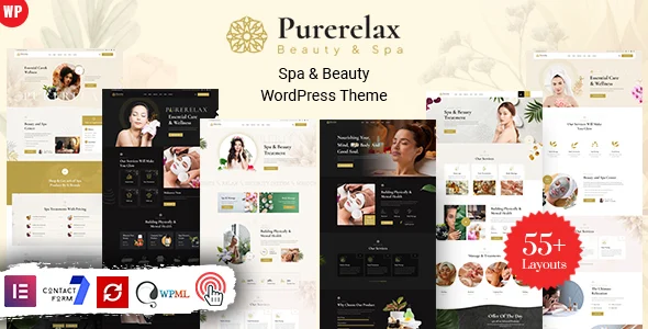 Purerelax - Spa WordPress Theme WordPress theme homepage layout for a beauty health and beauty website