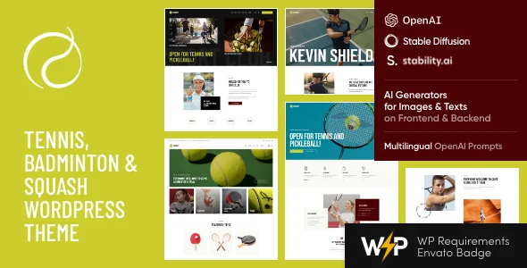 Racquet - Tennis, Badminton & Squash WordPress Theme WordPress theme homepage layout for a badminton health and beauty website