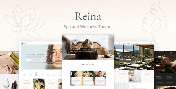 Reina - Spa and Wellness WordPress Theme WordPress theme homepage layout for a beauty health and beauty website