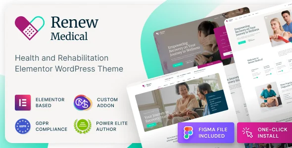 Renew Medical - Physiotherapy & Rehabilitation Clinic Medical WordPress Theme WordPress theme homepage layout for a chiropractor health and beauty website