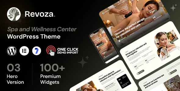 Revoza - Spa WordPress Theme WordPress theme homepage layout for a beauty salon health and beauty website