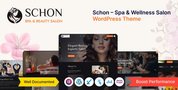 Schon – Spa & Wellness Salon WordPress Theme WordPress theme homepage layout for a beauty health and beauty website