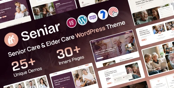 Seniar - Senior Elderly WordPress WordPress theme homepage layout for a assisted living health and beauty website