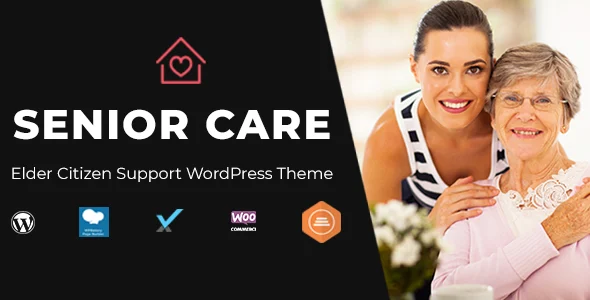 Senior Care - Elder Citizen Support WordPress Theme WordPress theme homepage layout for a elder health and beauty website