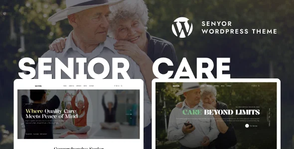 Senyor - Senior Care WordPress Theme WordPress theme homepage layout for a assisted living health and beauty website