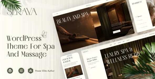 Serava - Spa & Massage Salon Beauty Theme WordPress theme homepage layout for a aromatherapy health and beauty website