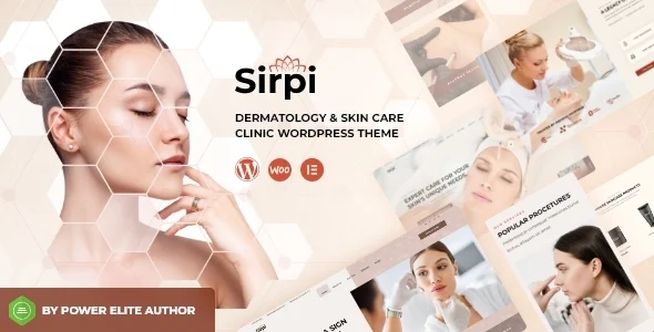 Sirpi - Skin Beauty Clinic WordPress Theme WordPress theme homepage layout for a beauty clinic health and beauty website