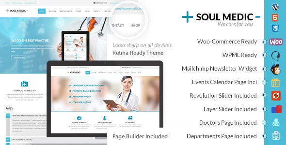 SoulMedic | Hospital & Doctor WordPress Theme WordPress theme homepage layout for a appointment health and beauty website