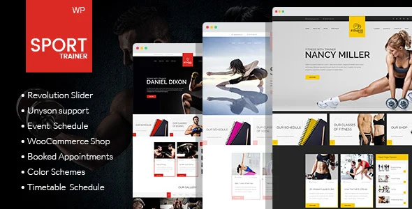Sport Trainer - Boxing, Yoga and Crossfit WordPress Theme WordPress theme homepage layout for a athletics health and beauty website