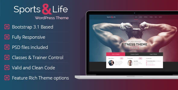 Sports & Life - Gym and Fitness WordPress Theme WordPress theme homepage layout for a aerobic health and beauty website